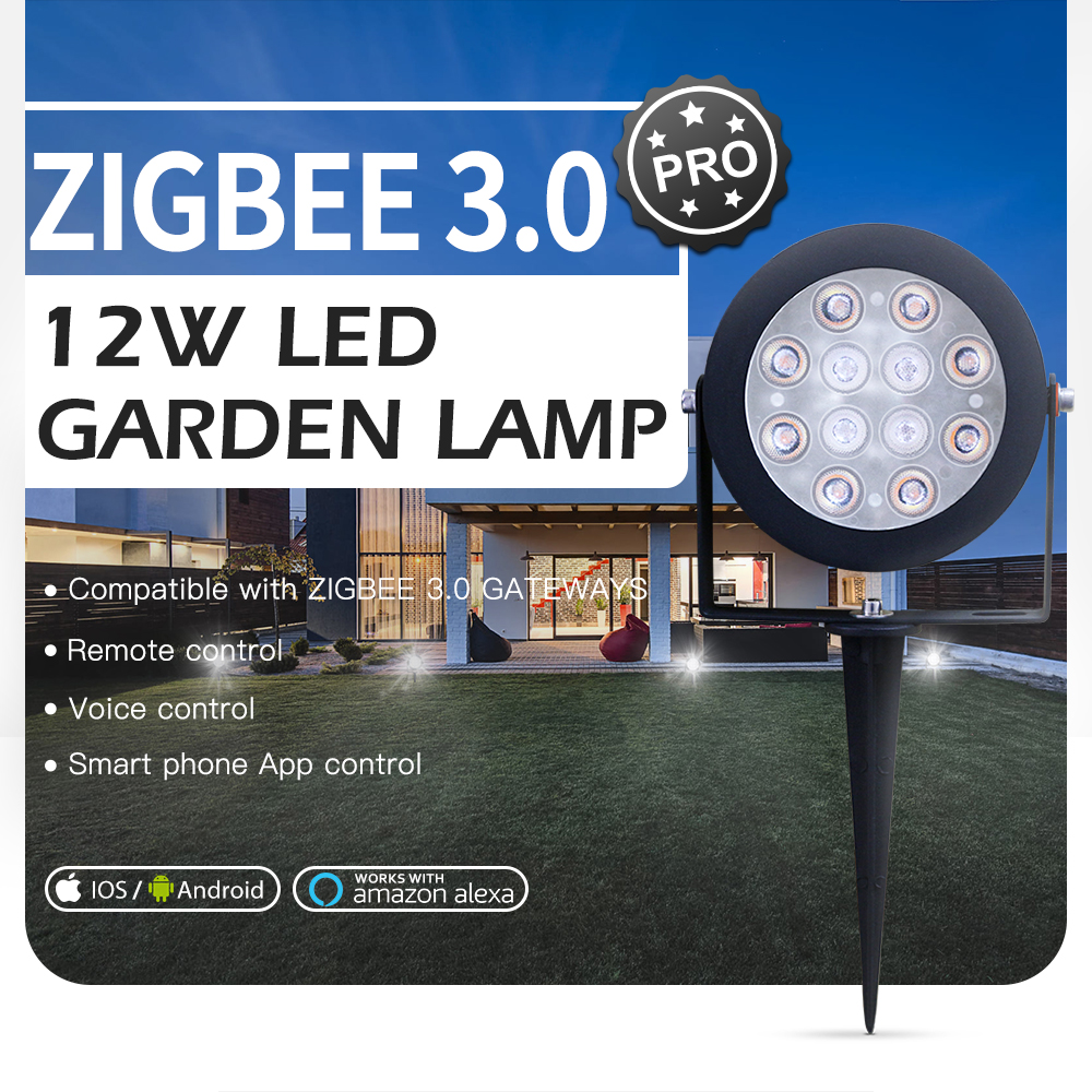 AC100~240V 12W RGBCCT LED Garden Light Compatible With Amazon Alexa, APP Voice/RF Control